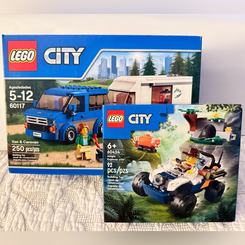 LEGO City Bundle: Van & Caravan (60117) and Jungle Explorer ATV Sets (60424)